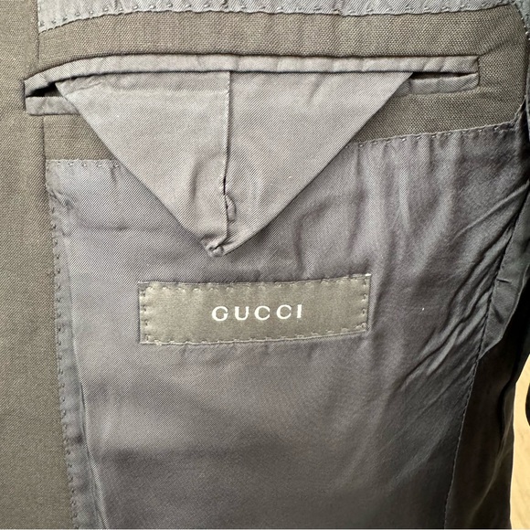 vintage gucci suit jacket blazer black 48IT/38 US wool mohair 2 button - Picture 7 of 14